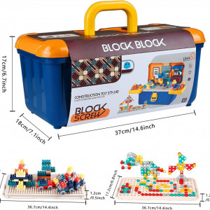 Set de constructie pentru copii Jigsaw, 246 piese, plastic, multicolor - Img 7
