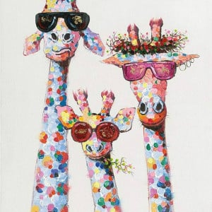 Set de creatie cu diamante Maysurban, model girafe, multicolor, 30 x 40 cm