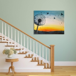 Set de creatie cu diamante Pttozan, model papadie, rasina, multicolor, 30 x 40