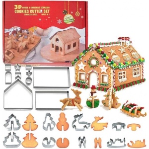 Set de forme pentru prajituri WooBest, 18 piese, otel inxidabil, argintiu