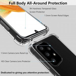 Set de husa cu folii de protectie ecran si camera pentru Samsung Galaxy A33 5G Gimane, policarbonat /TPU/sticla securizata, transparent, 6,4 inchi - Img 7