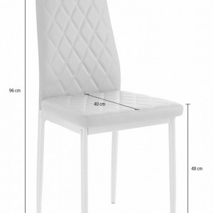 Set de living Lynn/Brooke 4 scaune si o masa, alb, 80 x 80 x 75 cm - Img 3