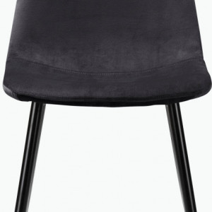 Set de living Monza Eadwine masa + 4 scaune, MDF, antracit/negru, 160x90x76 cm - Img 7