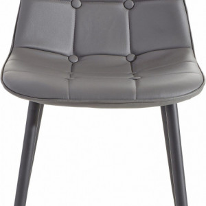 Set de living Sabine/Luna 4 scaune si o masa din lemn/metal/piele sintetica, gri/alb - Img 4