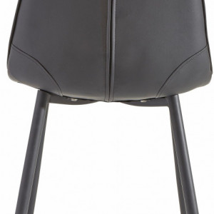 Set de living Sabine/Luna 4 scaune si o masa, lemn/metal/piele sintetica, negru/alb - Img 6