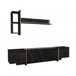 Set de mobilier pentru living Lasne, gri inchis, 180 x 45 x 32 cm