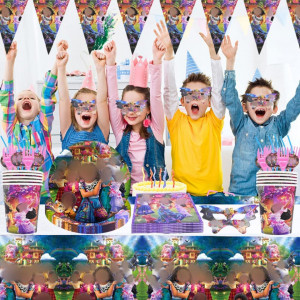 Set de petrecere Nesloonp, hartie/plastic, multicolor, 72 piese - Img 4