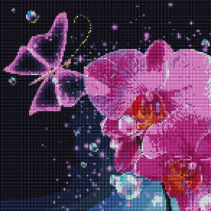 Set de pictura cu diamante ParNarZar, floare, multicolor, panza/diamante, 35 x 35 cm - Img 7