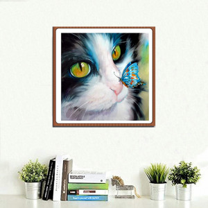Set de pictura cu diamante ParNarZar, model pisica, multicolor, 30 x 30 cm - Img 4