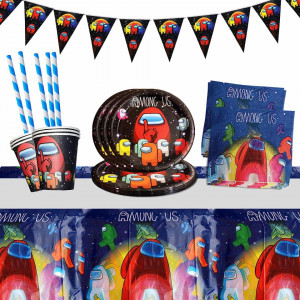 Set de tacamuri pentru petrecere copii Yisscen, hartie, multicolor, 52 piese