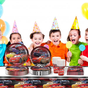 Set de vesela pentru petrecere copii Amycute, hartie, multicolor, 81 piese, 20 de persoane - Img 2