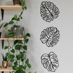 Set decor de perete Re-Bloom, 3 piese, metal, negru - Img 3