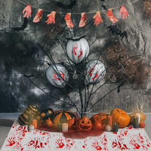 Set decoratiuni pentru Halloween ZERHOK, 42 piese, plastic/latex, multicolor - Img 5