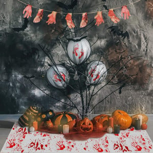 Set decoratiuni pentru Halloween Zerhok, 42 piese, plastic/latex, multicolor