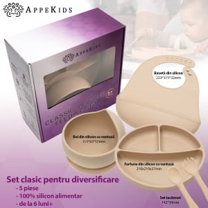 Set Diversificare, AppeKids, 100% Silicon, Classic - Bubble Beige - Img 4