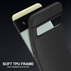 Set husa, 2 folii pentru ecran si 2 protectii camera pentru Google Pixel 6 Yirsur, sticla securizata/TPU, transparent, 6,4 inchi