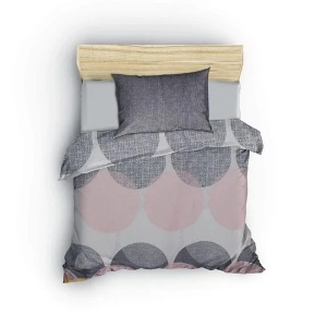 Set husa pilota + fata de perna, bumbac ranforce 100%, 155x220 cm + 80x80 cm, multicolor - Verificat A · Re-Bloom - Img 2