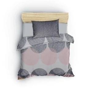 Set husa pilota + fata de perna, bumbac ranforce 100%, 155x220 cm + 80x80 cm, multicolor - Verificat A · Re-Bloom - Img 2
