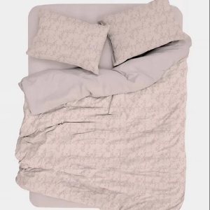 Set husa pilota + fata de perna, satin bumbac 100%, 135x200 cm + 80x80 cm, roz pudra - Verificat A · Re-Bloom