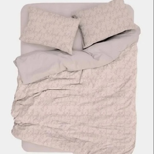 Set husa pilota + fata de perna, satin bumbac 100%, 135x200 cm + 80x80 cm, roz pudra - Verificat A · Re-Bloom