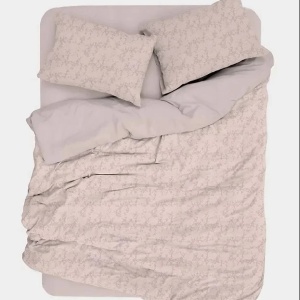 Set husa pilota + fata de perna, satin bumbac 100%, 135x200 cm + 80x80 cm, roz pudra - Verificat A · Re-Bloom