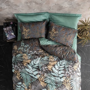 Set husa pilota + fata de perna, satin bumbac 100%, 135x200 cm + 80x80 cm, multicolor - Verificat A · Re-Bloom - Img 1