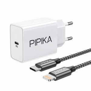 Set incarcator cu cablu USB tip C PIPIKA, 25 W, 9V/2.77A, 2 m - Img 1