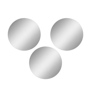 Set oglinda decorativa Re-Bloom, 3 piese, MDF/acril, argintiu, 30 cm