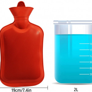 Set recipient cu husa pentru apa calda Yozeb, cauciuc/blana, roz, 2 L, 31,5 x 19 cm - Img 6