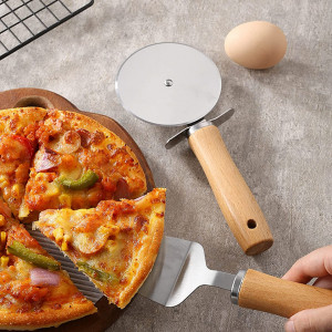 Set spatula si taietor pentru pizza DITAIX, lemn/otel inoxidabil, argintiu/natur - Img 7