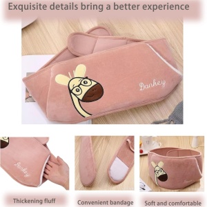 Set sticla cu husa pentru apa si o centura N/P, PVC/textil, roz, 1 L