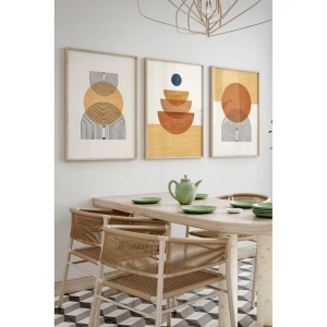 Set tablou decorativ Re-Bloom, 3 piese, MDF/lemn masiv, multicolor, 33 x 48 cm - Img 2