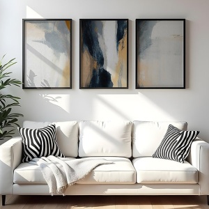 Set tablou decorativ Re-Bloom, 3 piese, MDF/lemn masiv, multicolor, 50 x 70 cm - Img 1
