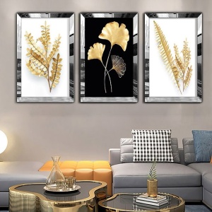Set tablou decorativ Re-Bloom, 3 piese, MDF/plexiglas, multicolor, 50 x 70 cm - Img 2