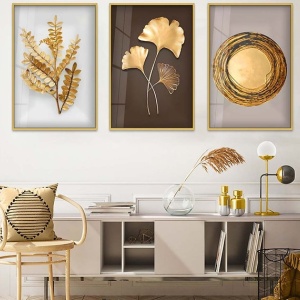 Set tablou decorativ Re-Bloom, 3 piese, sticla temperata/aluminiu, multicolor, 30 x 40 cm - Img 3