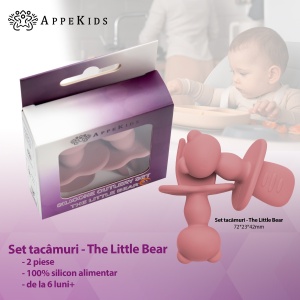 Set Tacamuri din silicon, AppeKids, The Little Bear - Old Rose - Img 2