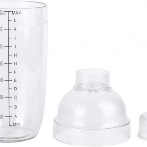 Shaker pentru cocktail Agatige, plastic, transparent, 22 x 5,5 cm, 700 ml - Img 2