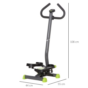 Stepper fitness cu maner reglabil, monitor LCD, pistoane hidraulice, otel, Gri - Verificat A · Re-Bloom - Img 3