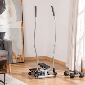 Stepper pentru fitness, cu manere si ecran LCD, otel/ABS, negru/argintiu, 54 x 40 x 135 cm, Resigilat, Grad A - Img 4