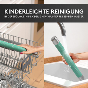 Cumpara Sucitor cu inele pentru aluat Liebspecht®, silicon/otel inoxidabil, argintiu/albastru, 36 x 3,5 cm de la Chilipirul-zilei în rate, cu cardul sau plata la livrare!