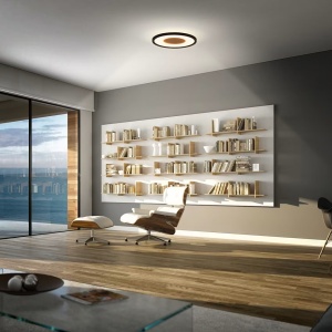 Sufit plafoniera LED rotunda diametru 30 cm, plastic PP mat, clasa E, 230V, IP20, neagra - Verificat A · Re-Bloom - Img 3