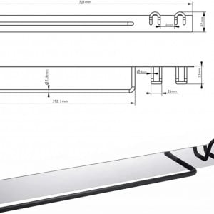 Suport de prosoape fara foraj Wangel, otel inoxidabil, negru/argintiu, 52,8 cm
