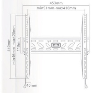 Suport fix TV LCD GoGEN L, digonala 32"-55" (81-140 cm), 40 kg, vesa 400 x 400 - Img 2