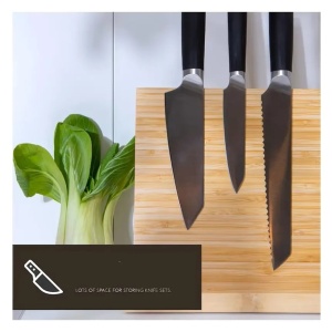 Suport magnetic pentru cutite, Dolce Mare, doua fete din bambus, XXL, 35 x 25x11 cm, Resigilat, Grad A - Img 3