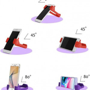 Suport pentru telefon/tableta Kinizuxi, silicon/plastic, violet, 12 x 16 cm - Img 2