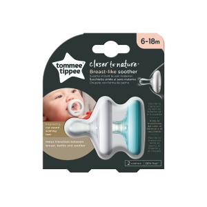 Suzeta Tommee Tippee Closer to Nature, 6-18 luni, Alb/Verde 2 buc, Resigilat, Grad A