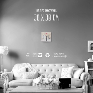 Tablou „No Ball Games” BilderKing, PVC, bej/negru, 30 x 30 cm