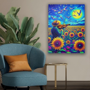 Tablou decorativ canvas, 50x70 cm, panza 100%, cadru lemn 100% grosime 3cm, multicolor - Verificat A · Re-Bloom - Img 3