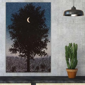 Tablou decorativ canvas model copac 45x70 cm, panza suede 100%, rama lemn 100% 3 cm, negru/gri/albastru - Verificat A · Re-Bloom - Img 4