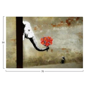 Tablou decorativ canvas model elefant 70x100 cm, panza/lemn, multicolor - Verificat A · Re-Bloom - Img 3
